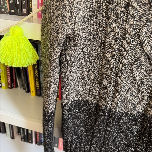 Vince brown black chunky cable knit turtleneck vintage sweater classic winter - Picture 2 of 4